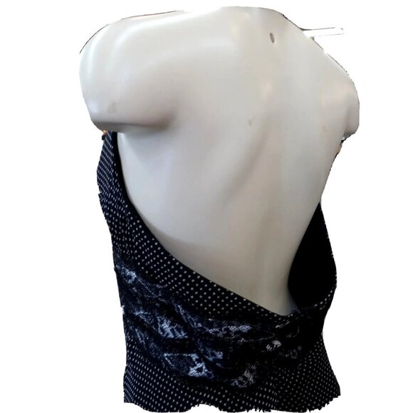 Whimsy Summer Elegance Maxi Halter Dress Size 10 Black Polka Dot Cocktail - Picture 2 of 9